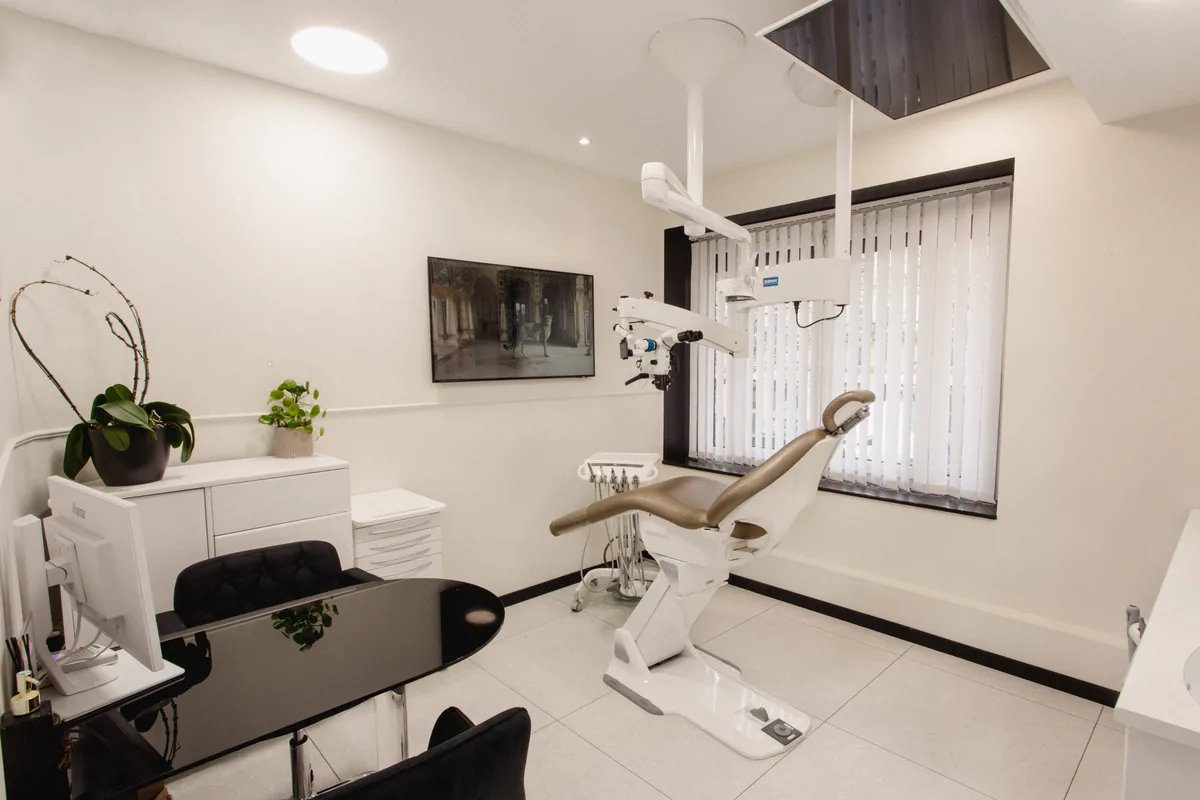 Patient receiving conservative dental care at the practice